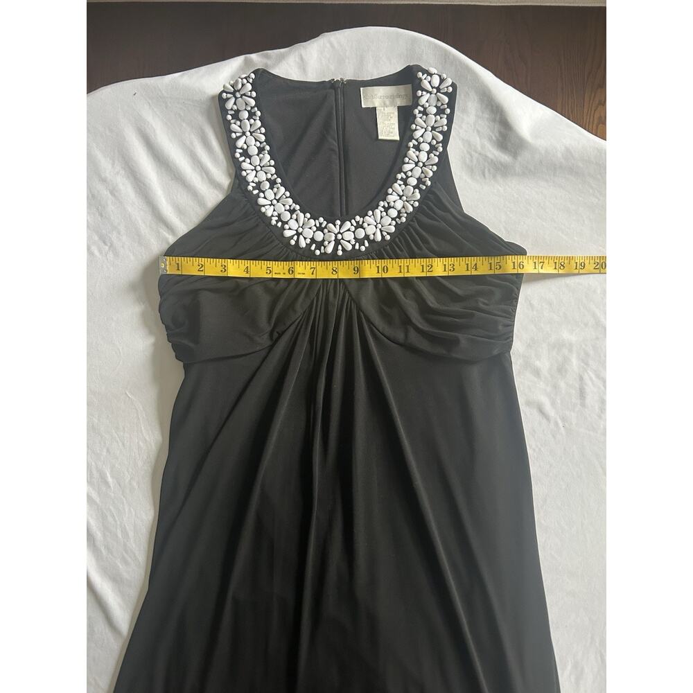 Soft Surroundings Beaded Ruched Jersey Maxi Dress Womens Size 8 Black Classic - Picture 6 of 8